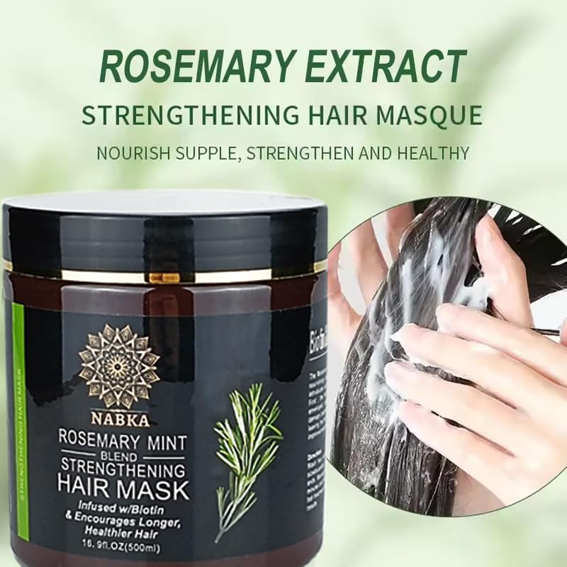NABKA Rosemary Hair Mask for Thickening Growth, 16.9 oz