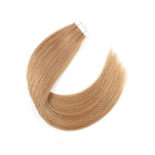 Sixstarhair Strawberry Blonde Tape in Hair Extensions Remy Human Hair Double Side Tape Attached Invisible Hair Extensions 20 Pieces [Color 27 Strawberry Blonde 16inch]