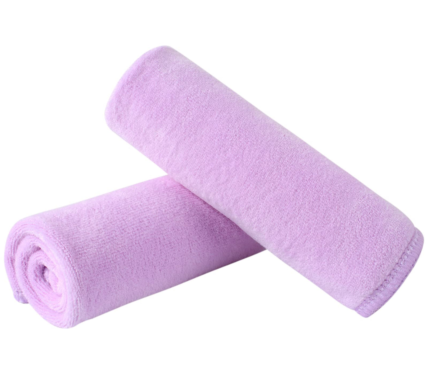 SINLAND Microfiber Facial Cloths Fast Drying Washcloth 12inch x 12inch Light purple 2 pack