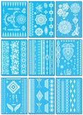 White Lace Temporary Tattoos for Women - 9 Sheets Waterproof