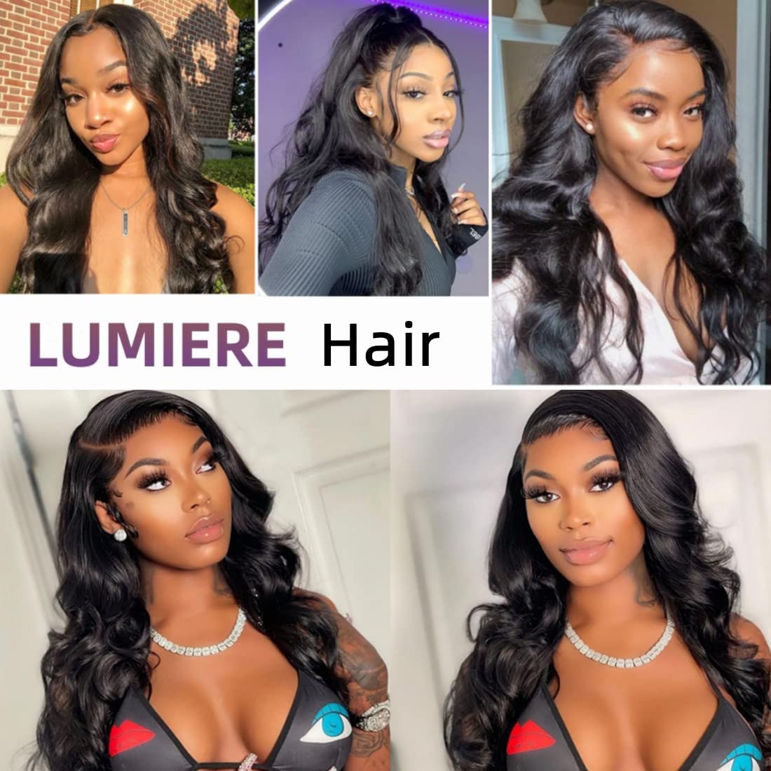 LUMIERE Hair Clip In Hair Extensions Real Human Hair - Guleless Body Wave Hair Extensions Clip Ins Wear And Go Grade 120g 10A Brazilian Remy Hair 8Pcs With 20Clips Double Wefts Thick and Soft 14 Inch