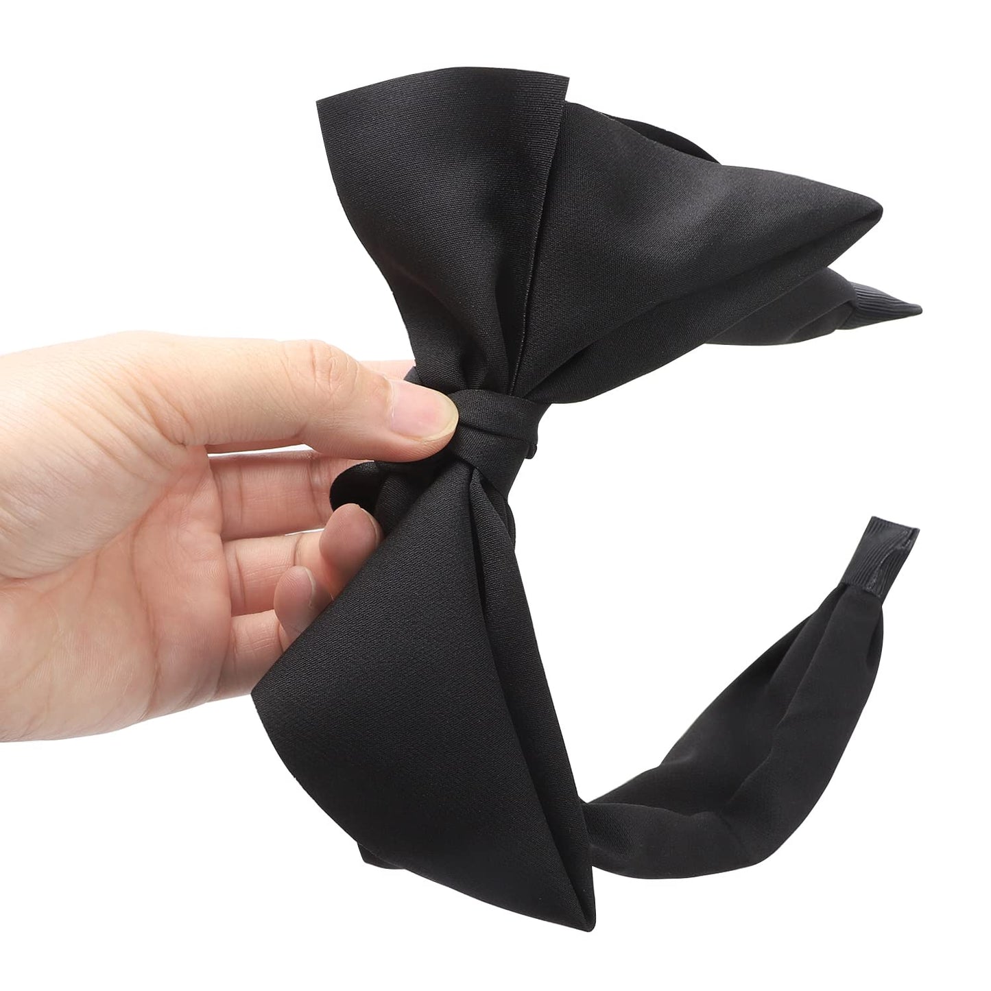 WantGor Women's Wide Turban Headbands with Knotted Bowknot Hair Hoop and Bows Accessories (Black)