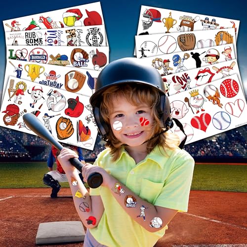 120 PCS Baseball Temporary Tattoos for Kids | Sports Party Favors