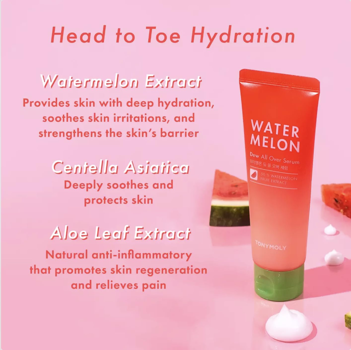 TONYMOLY Watermelon Dew All Over Serum,Pink,1 Count (Pack of 1)