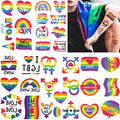 Pride Day Rainbow Temporary Tattoos, 73pcs LGBTQ Fake Tattoo Designs, Gay Parade Body Painting Party Celebration Personality Decoration, Waterproof Stickers, Heart Love Stripes Art Favor Supplies