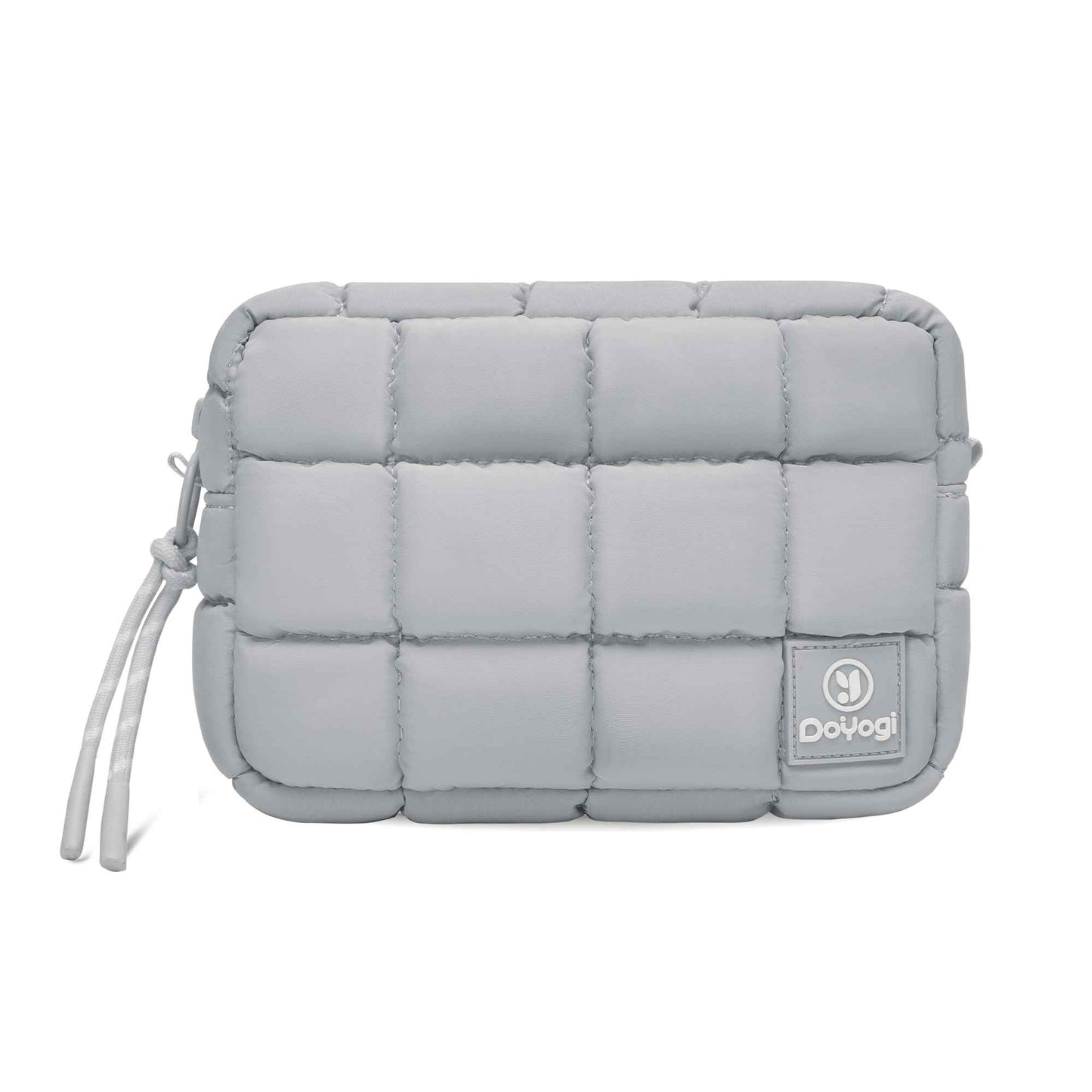 DOYOGI Quilted Cosmetic Bag, Puffer Makeup Bags, Crossbody Purses for women,Cute Travel Toiletry Bag for Women (Grey)
