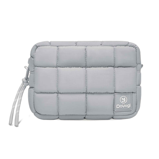 DOYOGI Quilted Cosmetic Bag, Puffer Makeup Bags, Crossbody Purses for women,Cute Travel Toiletry Bag for Women (Grey)