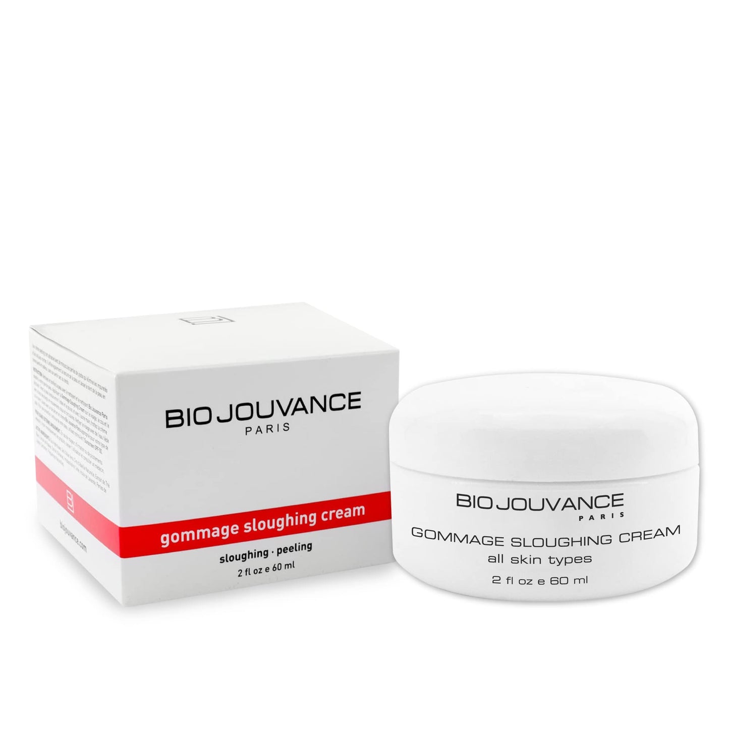 Bio Jouvance - Gommage Sloughing Cream 2oz / 60ml - For Normal/Oily/Acne-Prone Skin Product Line | Professional Exfoliating Face Wash & Scrub | Facial Skin Care Treatment | Made in France