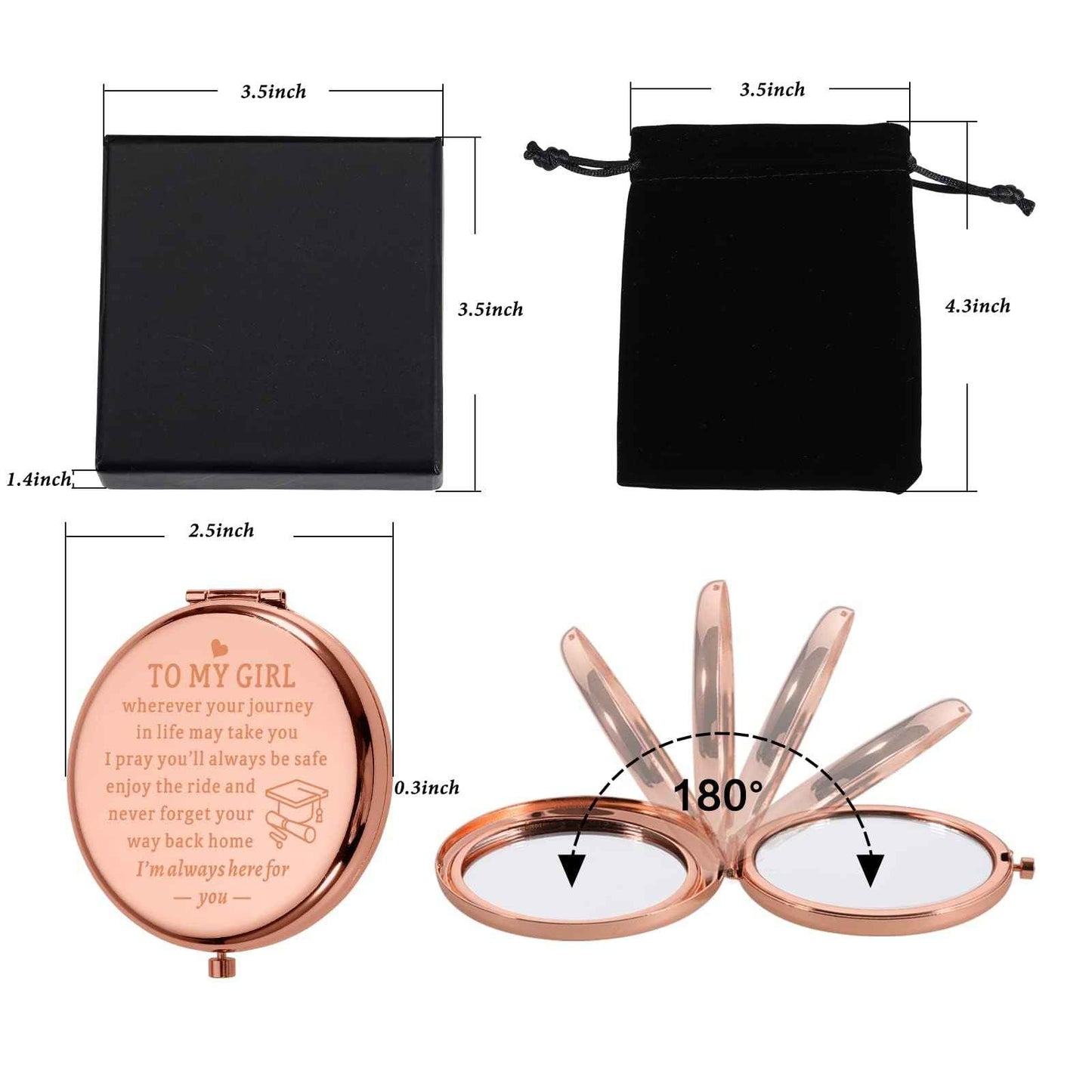 Graduation Gifts for Teen Girls Going to College Gifts for Her,Class of 2025 Graduation Gifts for Her College Senior Gifts for Girls 2025 Daughter Gifts from Mom Mother to My Girl Compact Mirror