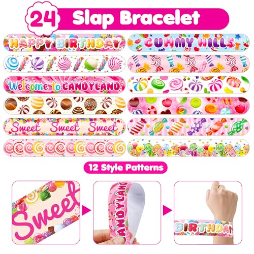 72PC Candy Party Favor Set - Temporary Tattoos & Slap Bracelets