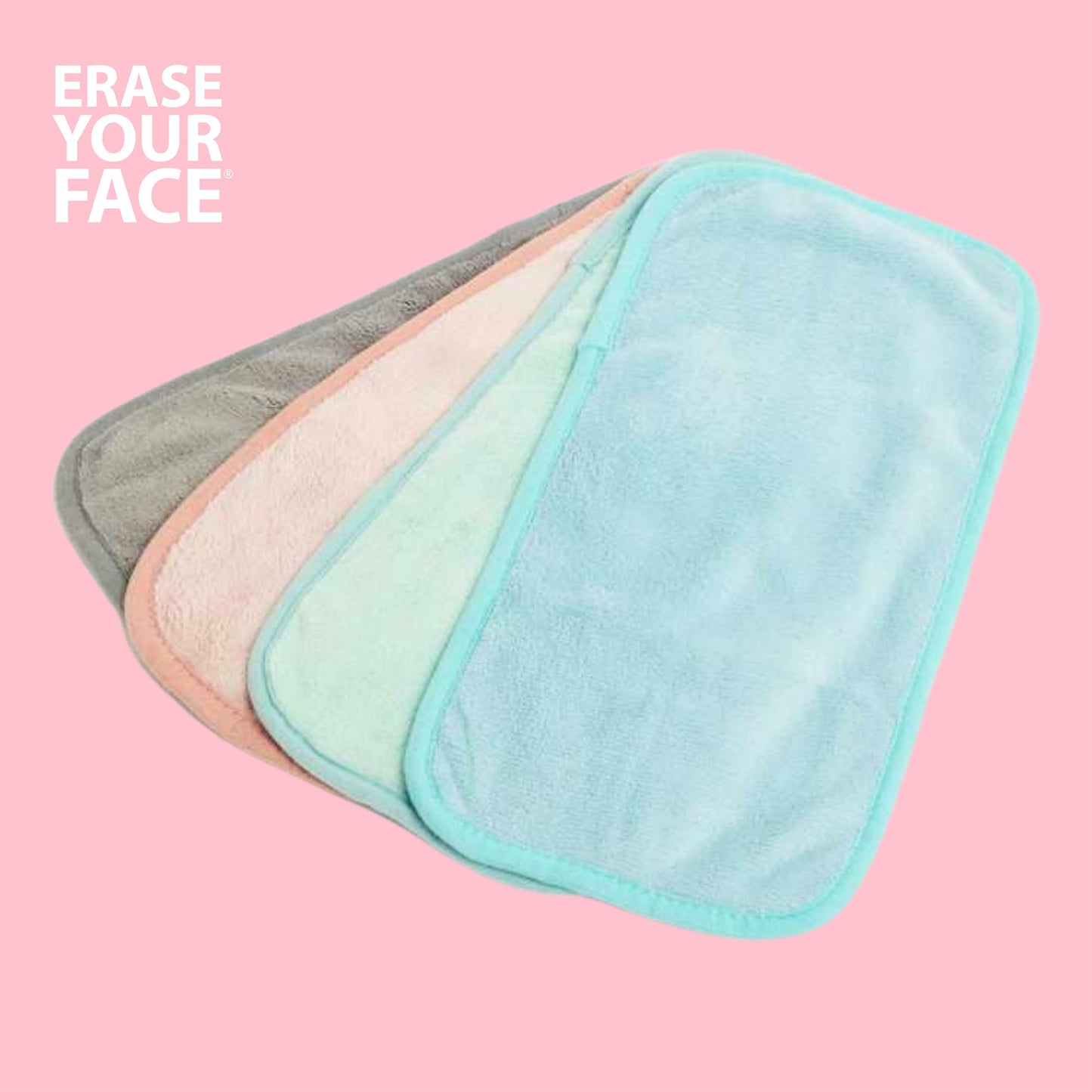 ERASE YOUR FACE Make-up Removing Cloths, By Danielle Enterprises, Pastel, 4 Count