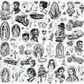 Chicano Temporary Tattoos, 12 Sheets, 110+ Designs