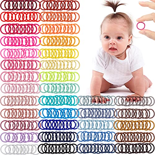 360 Baby Hair Ties, 36 Colors Small Elastic Bands for Toddlers