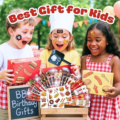 48-Piece BBQ Party Favor Set - Tattoos & Slap Bracelets