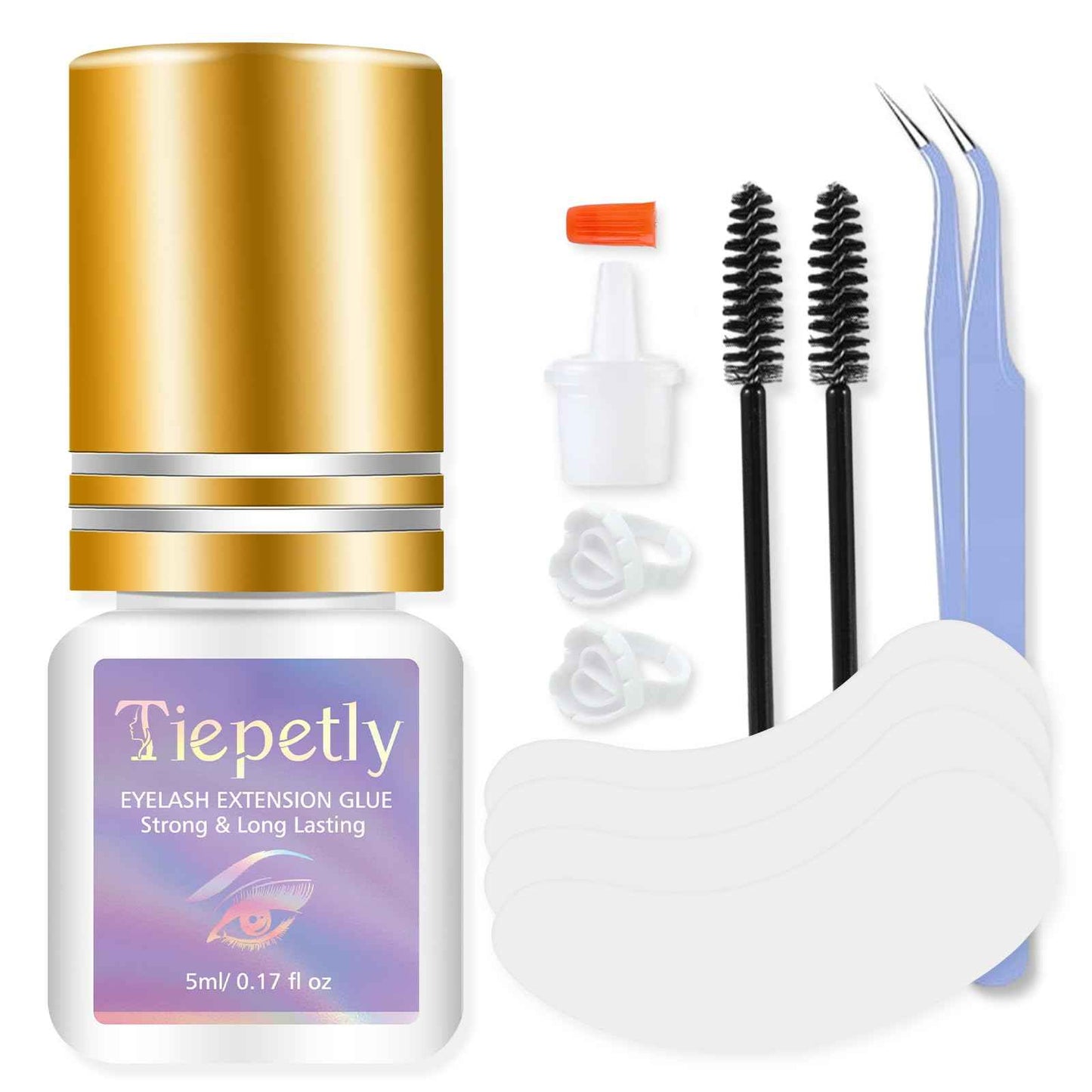 Extra Strong Black Eyelash Extension Glue, Strong Lash Extension Glue Professional Use Only, Long-Lasting and Fast-Drying, Up to 8 Weeks Retention (5ml)