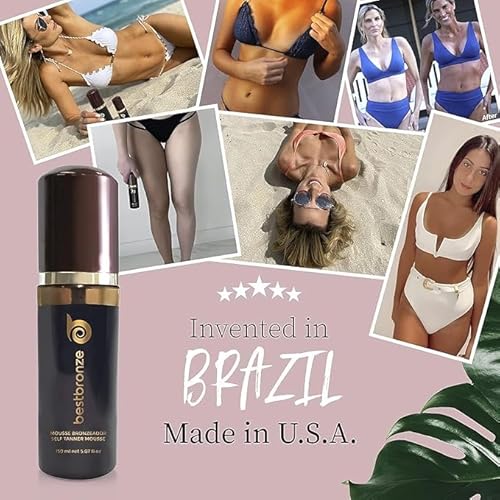 Best Bronze Tinted Self Tanner Mousse ? Sunless Tanner Foam for Customizable Self Tan, Light to Dark Fake Tan ? Vegan Tanning Mousse for a Bronze Glow ? Sunless Tanning Foam (5.07 Fl Oz)