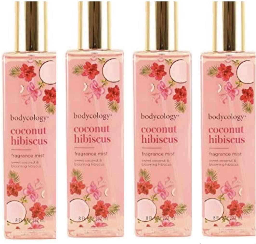 Coconut Hibiscus Fragrance Mist for Women, 8 Ounce, 240 ml / 8 Ounce (Pack of 4)