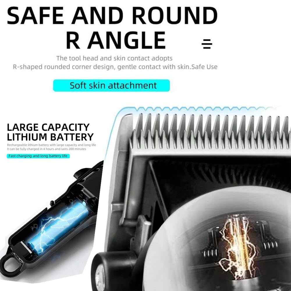 Largner Professional Barber Shaver Set, Hair Clippers for Men, Cordless Beard Trimmer & Electric Razor Shavers for Men, Rechargeable Set Barber Hair Cutting Kit Men's Grooming Kit