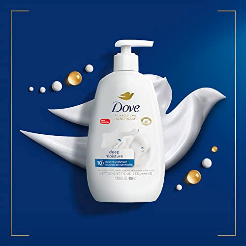 Dove Advanced Care Hand Wash Deep Moisture 4 Count for Soft, Smooth Skin, More Moisturizers & Body Wash with Pump Deep Moisture For Dry Skin Moisturizing Skin Cleanser