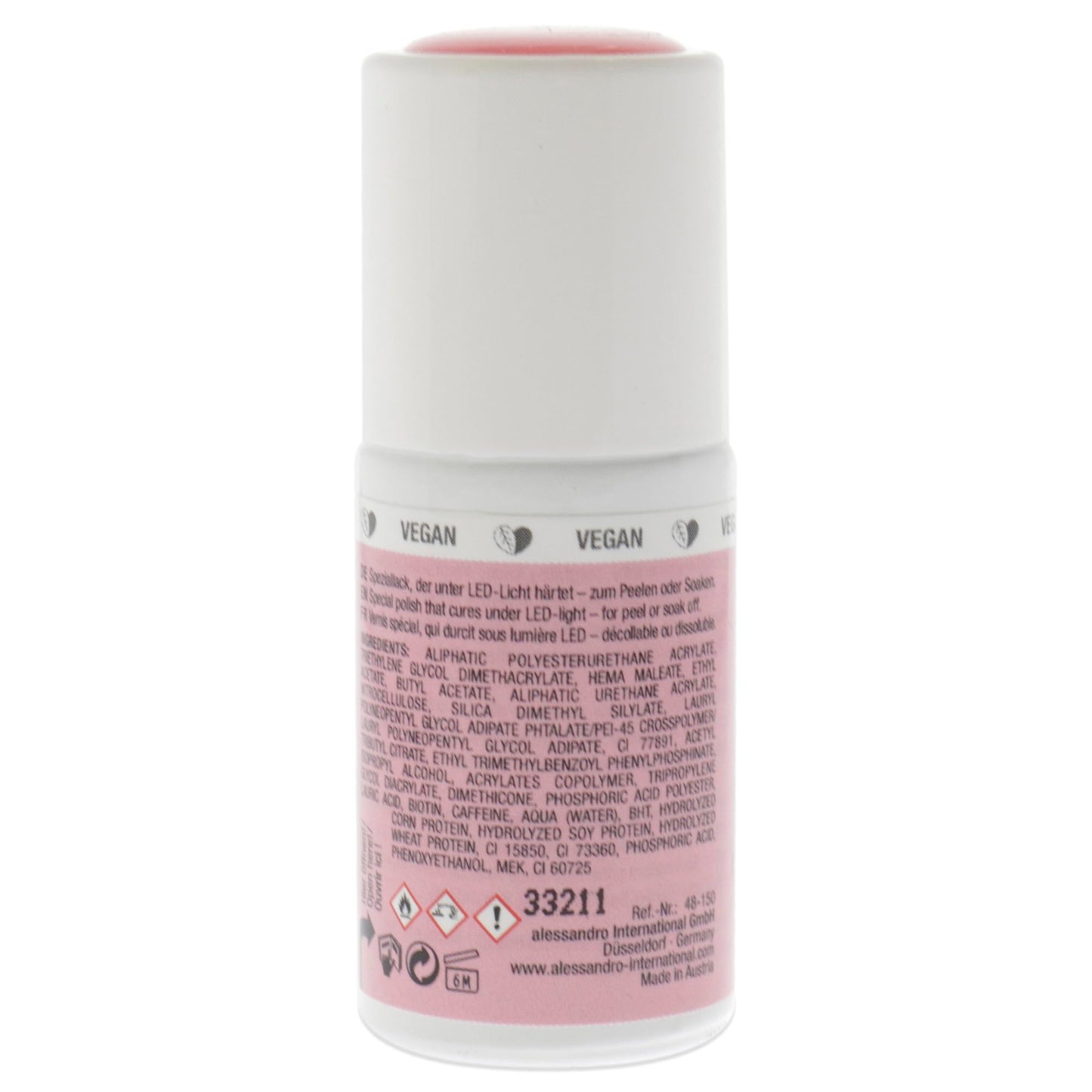 alessandro Striplac Peel or Soak Nail Polish -150 Happy Pink for Women- 0.27 oz