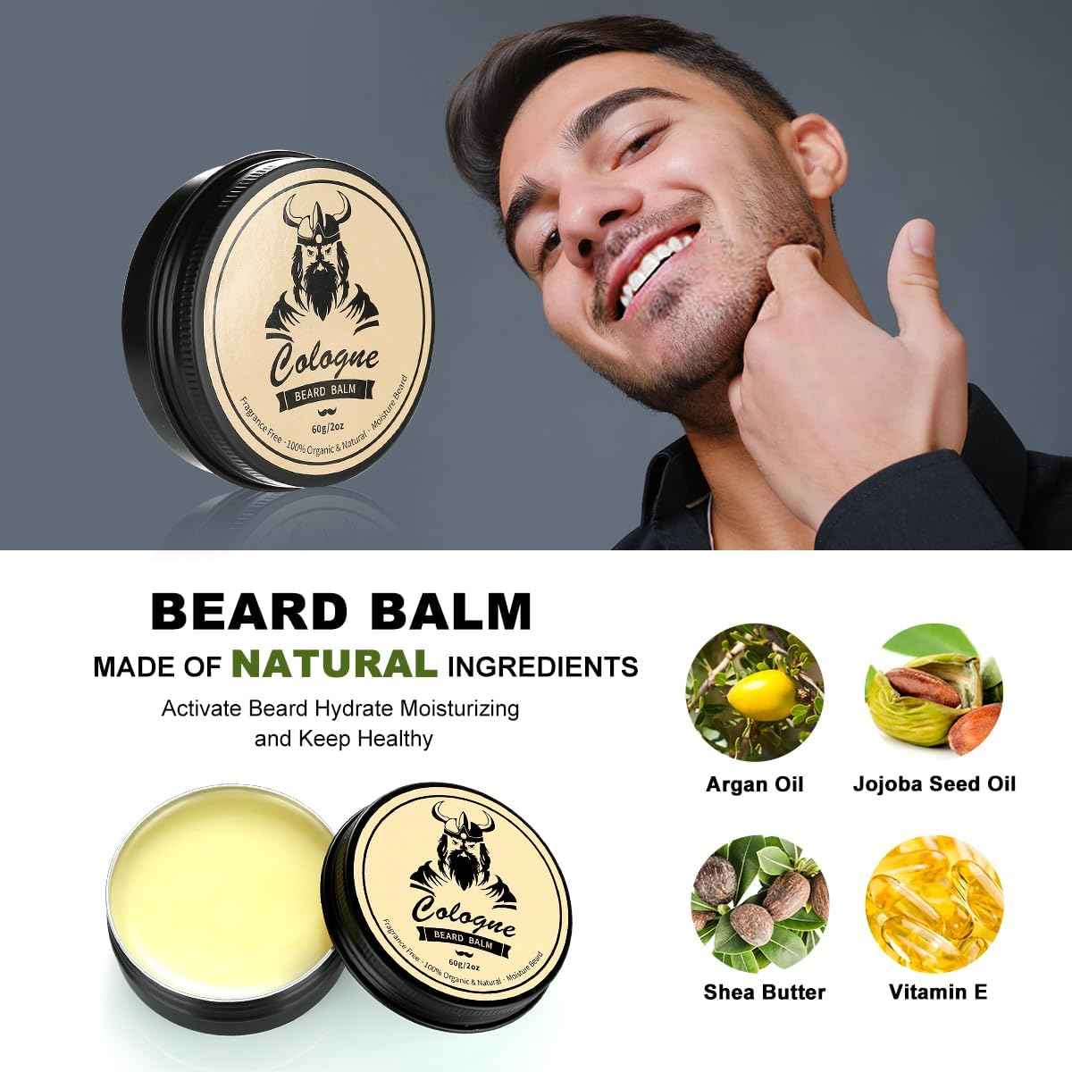 Beard Kit Gifts for Men, Father's Day Birthday Gifts for Men Dad Him, Grooming & Trimming Tool Complete Set, Beard Care Kit with 2 Beard Growth Oil/Balm/Brush/Comb/Shaving Soap/Cup&Storage Bag