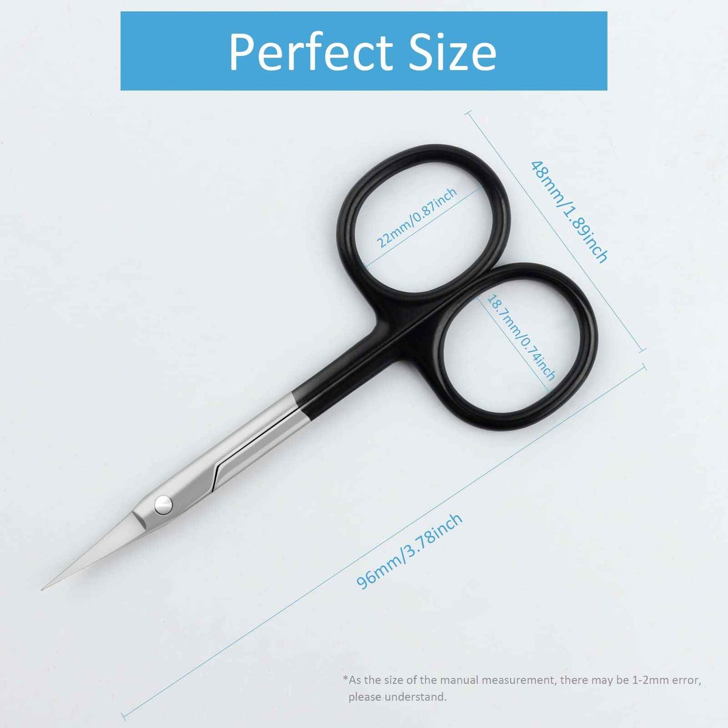 Qunzhao Cuticle Scissors for Women and Men Curved Stainless Steel with Tip Grooming Blades Manicure Nail for Dry Skin Nail Scissors (3)