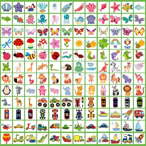 Partywind 408 PCS Kids Tattoos for Party Supplies, Individually Wrapped Sheet Temporary Tattoos Stickers for Kids Goodie Bag Stuffers, Fun Birthday Party Favors - Mixed
