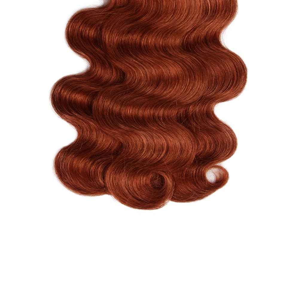 Color 33 Bundles Human Hair Auburn Body Wave Bundle Huxowax Virgin Soft And Silky Remy Hair 3 Bundles 16 18 20 Inch Double Weft Reddish Brown Body Wave Bundle Hair Weave 150g