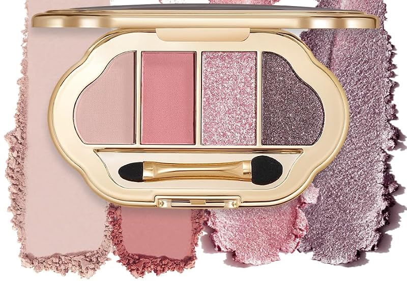 4-Color Cool Neutral Eyeshadow Palette Matte & Shimmer