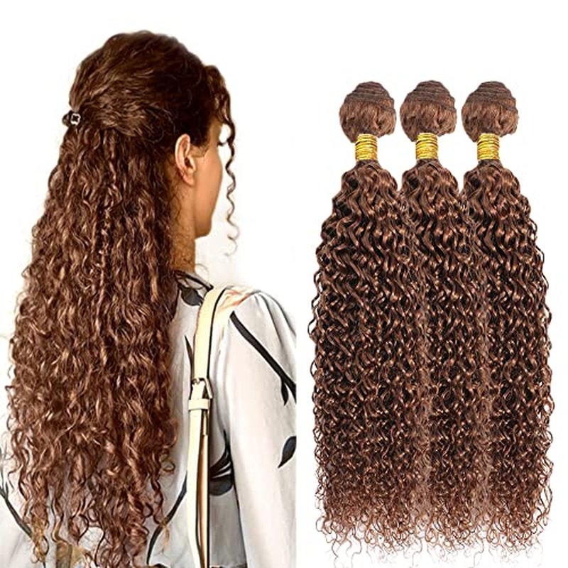 #30 Light Brown Water Wave Hair Bundles 24 26 28 Inch