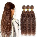 #30 Light Brown Water Wave Hair Bundles 24 26 28 Inch