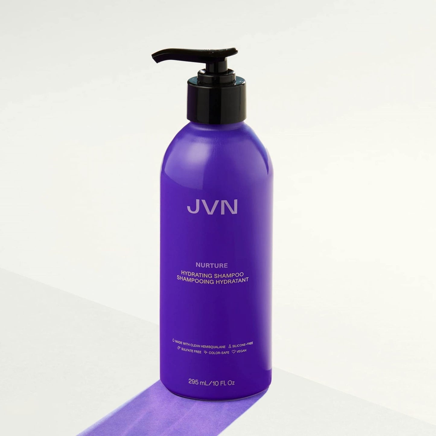 JVN Nurture Hydrating Shampoo, Moisturizing Shampoo for All Hair Types, Detangles & Softens Hair, Made with Clean Hemisqualane (10 Fl Oz)