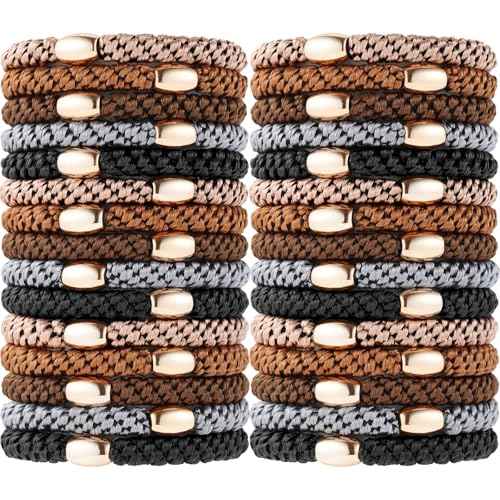 Hair Ties No Damage, Funtopia 30 Pcs Ponytail Holders Braided Hair Ties for Thick Hair, Elastics Hair Bands for Women Hair