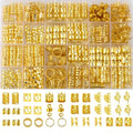 300 Pcs Gold Hair Cuffs Clips for Braids - 12 Styles