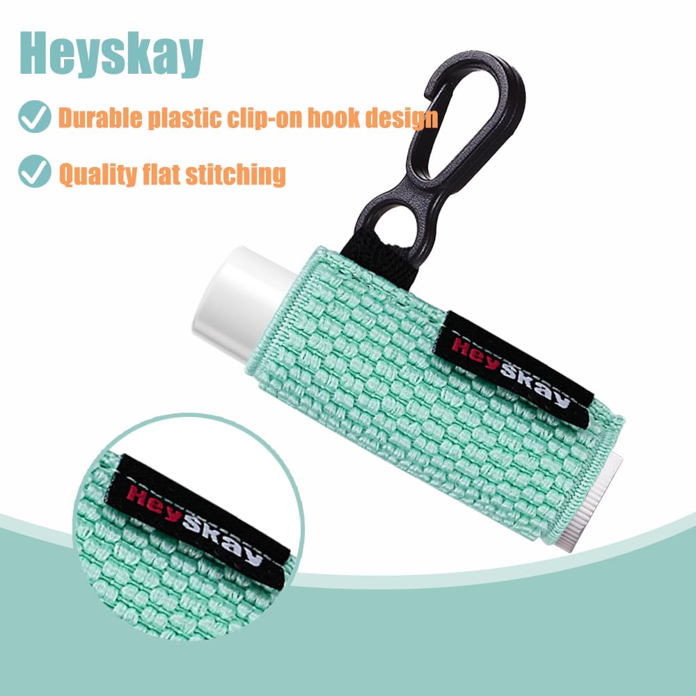 HEYSKAY 5PCS Lip Balm Holder Lipstick Sleeves Keychain Lip Gloss Holder Keychain Chapstick Elastic Sleeves Bulk(Black/Orange/Yellow/Light blue/Watermelon)