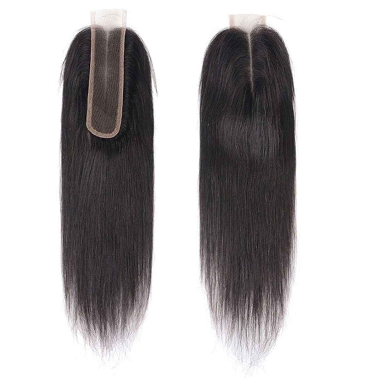 Brazilian Straight 2x6 Lace Closure 100% Unprocessed Human Virgin Hair Remy Pre-Plucked Hairline Natural Color Closure With Baby Hair (2x6 straight closure, 18inch)