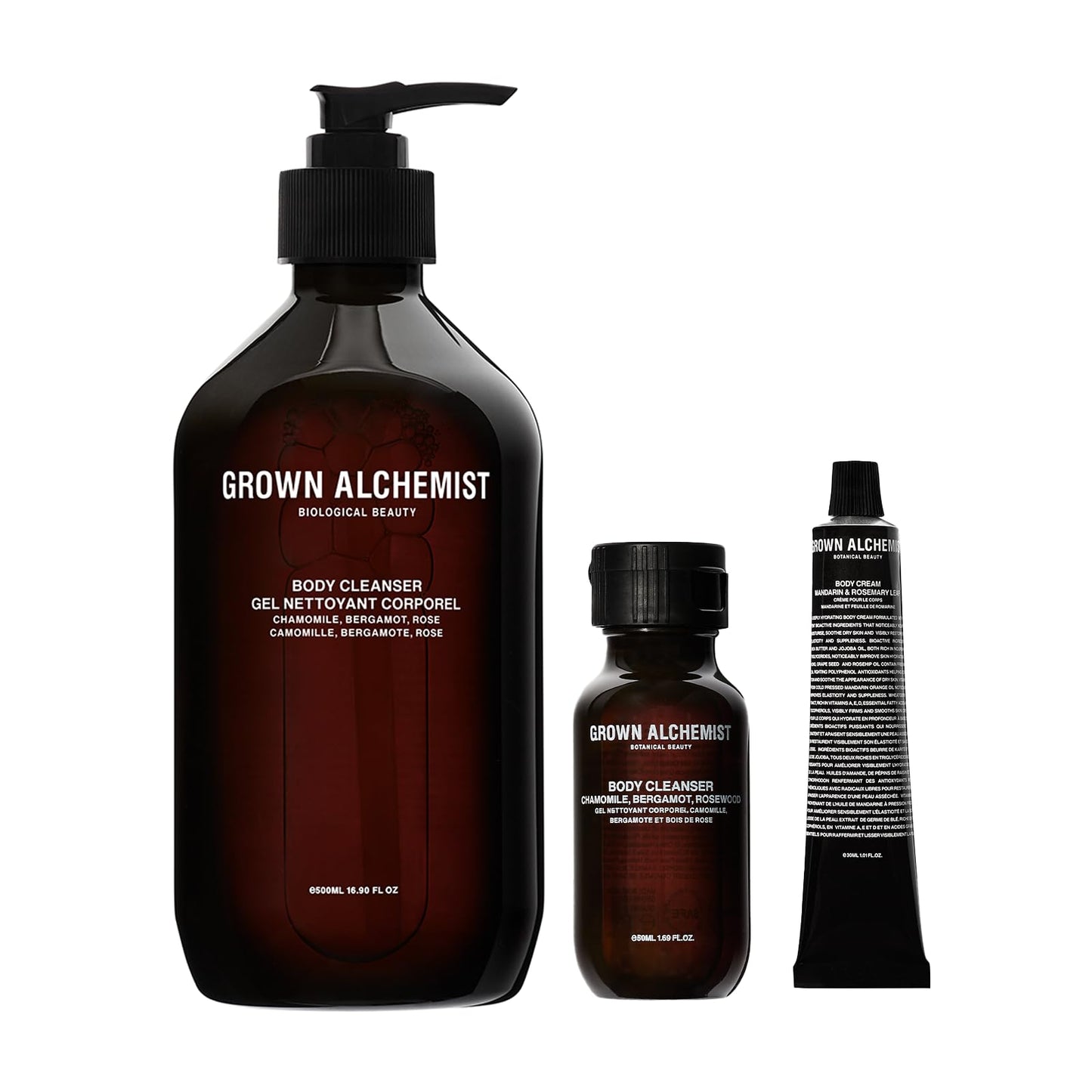 Grown Alchemist Body Cleanser (500ml) + Bonus Travel Size Body Cleanser (50ml) + Body Cream (30ml) Kit