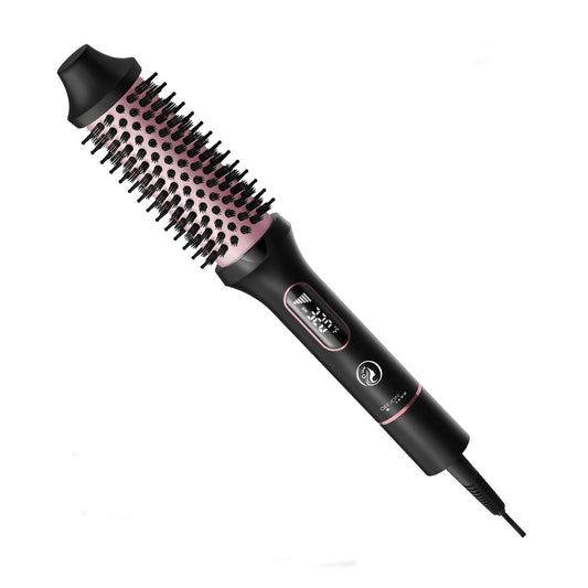 CINOSTAR Heated Round Brush for Blowout Look Volumizer, 1.5 inch Styler Tool, 6 Temps Ionic Thermal Brush, Fast Heating, Dual Voltage for Travel, Purple