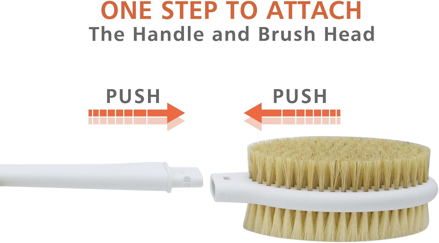 Shower Brush with Soft and Stiff Bristles,20.5" Extra Long Handle Dual-Sided Back Scrubber Bath Brush Body Exfoliator for Wet or Dry Brushing (Extra Long Handle)