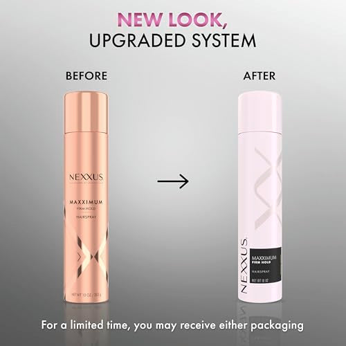 Nexxus Styling Spray Maxximum Finish Firm Hold Hairspray Powered by STYLEPROTECT Technology 10 oz | for Control, Hold, Hairspray, for Women, Hair Styling, Pink