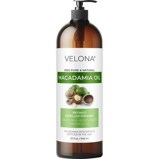 velona Macadamia Nut Oil 32 Fl Oz | 100% Pure and Natural Carrier Oil | Refined | Cooking, Skin, Hair, Body & Face Moisturizing | Use Today - Enjoy Results
