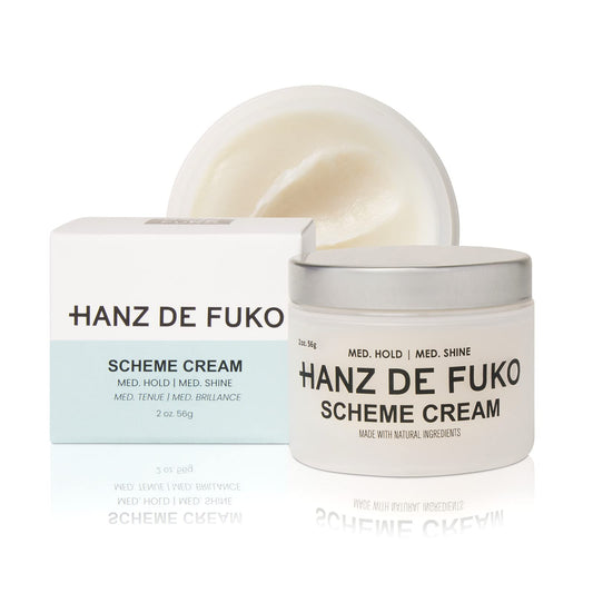 Hanz de Fuko Scheme Cream – Premium Men's Hair Styling Cream with Medium Hold & High Shine Finish, 2 oz.