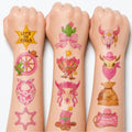 96 PCS Cowgirl Temporary Tattoos for Kids - Western Party Favors