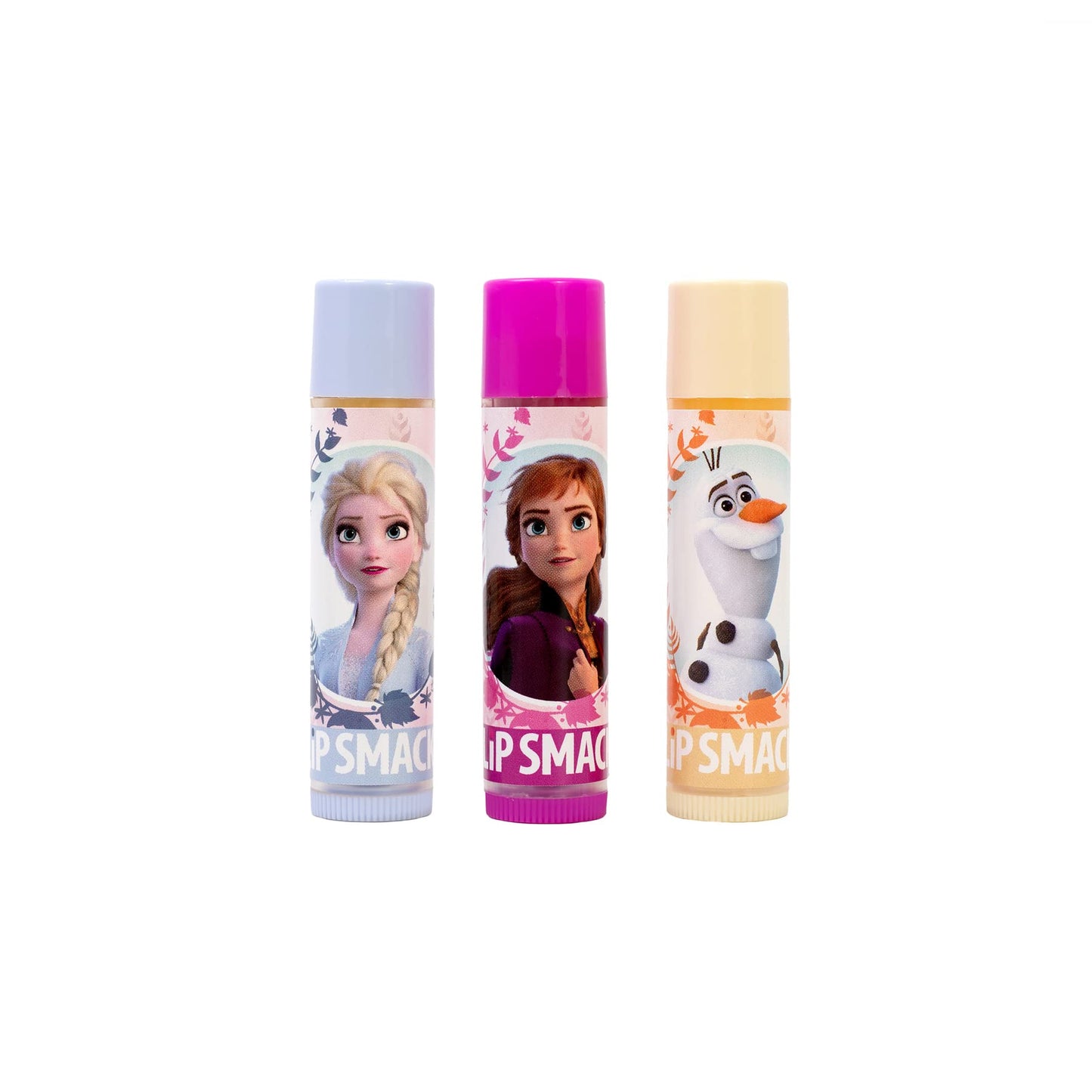 Lip Smackers Disney Frozen 2 Flavored Lip Balm Trio, Mythical Juniper, Vanilla Snow-it-all, Optimistic Berry, Set of 3, Clear, For Kids, Men, Women