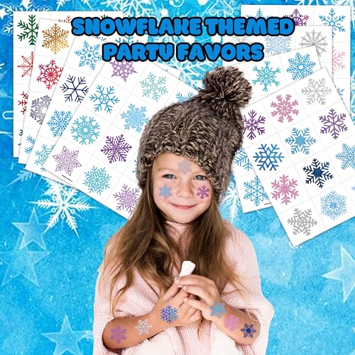 96 Piece Snowflake Temporary Tattoos for Kids