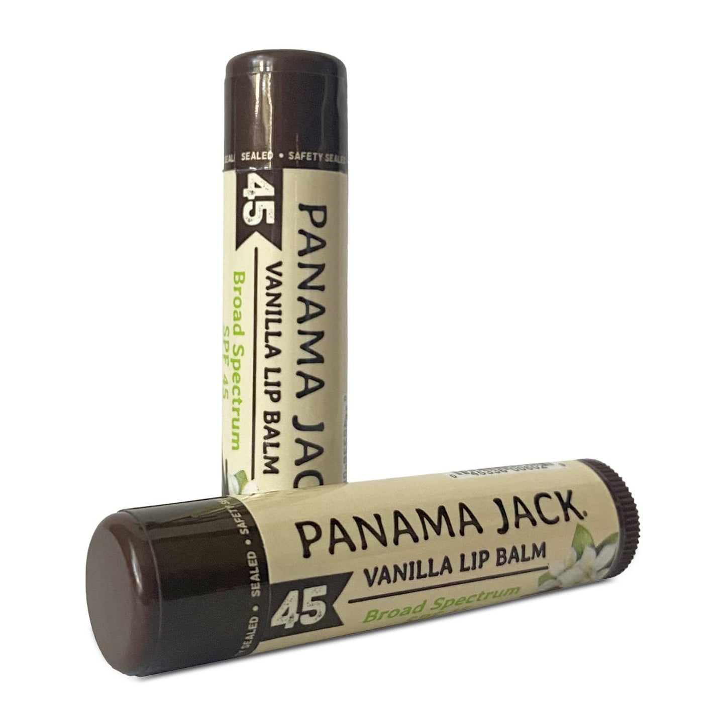 Panama Jack Sunscreen Lip Balm - SPF 45, Broad Spectrum UVA-UVB Sunscreen Protection, Prevents & Soothes Dry, Chapped Lips, Vanilla, 7-pack