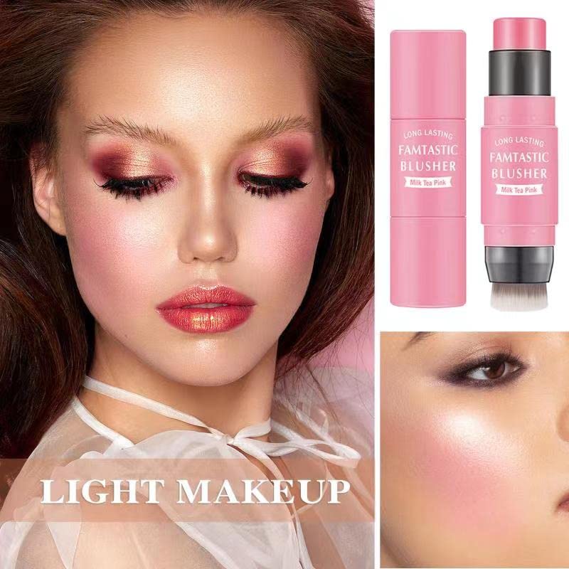 Cream Blush Stick with Brush - 2 in 1 Blush & Lip Tint