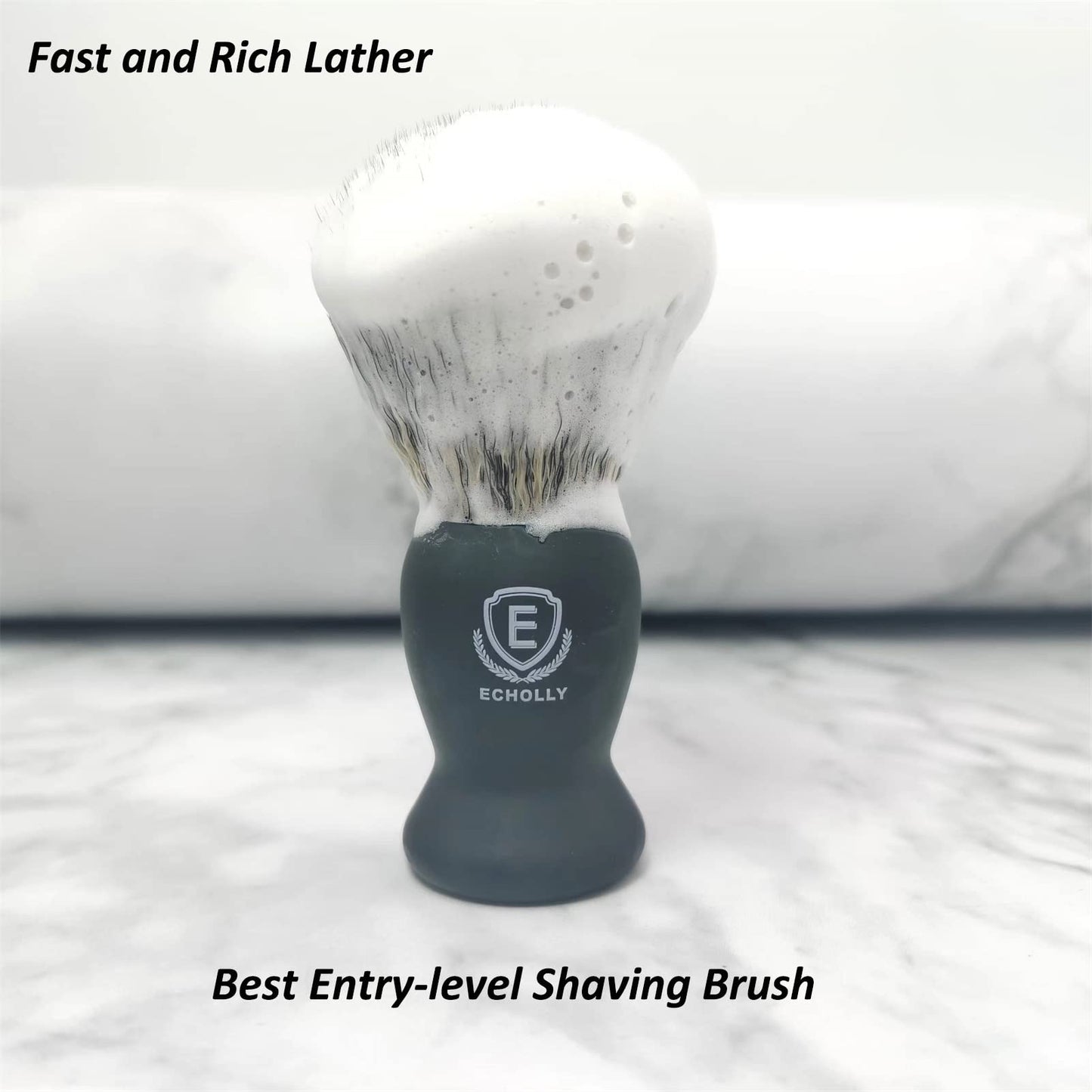 Luxury Shaving Brushes For Men by Echolly-Super Strong NO Shedding Bristle Shave Brushes for Men-Smooth Acrylic Handle Legacy Shave Brush-Rich and Fast Lather Shaving Cream Brush Fathers Day Gift