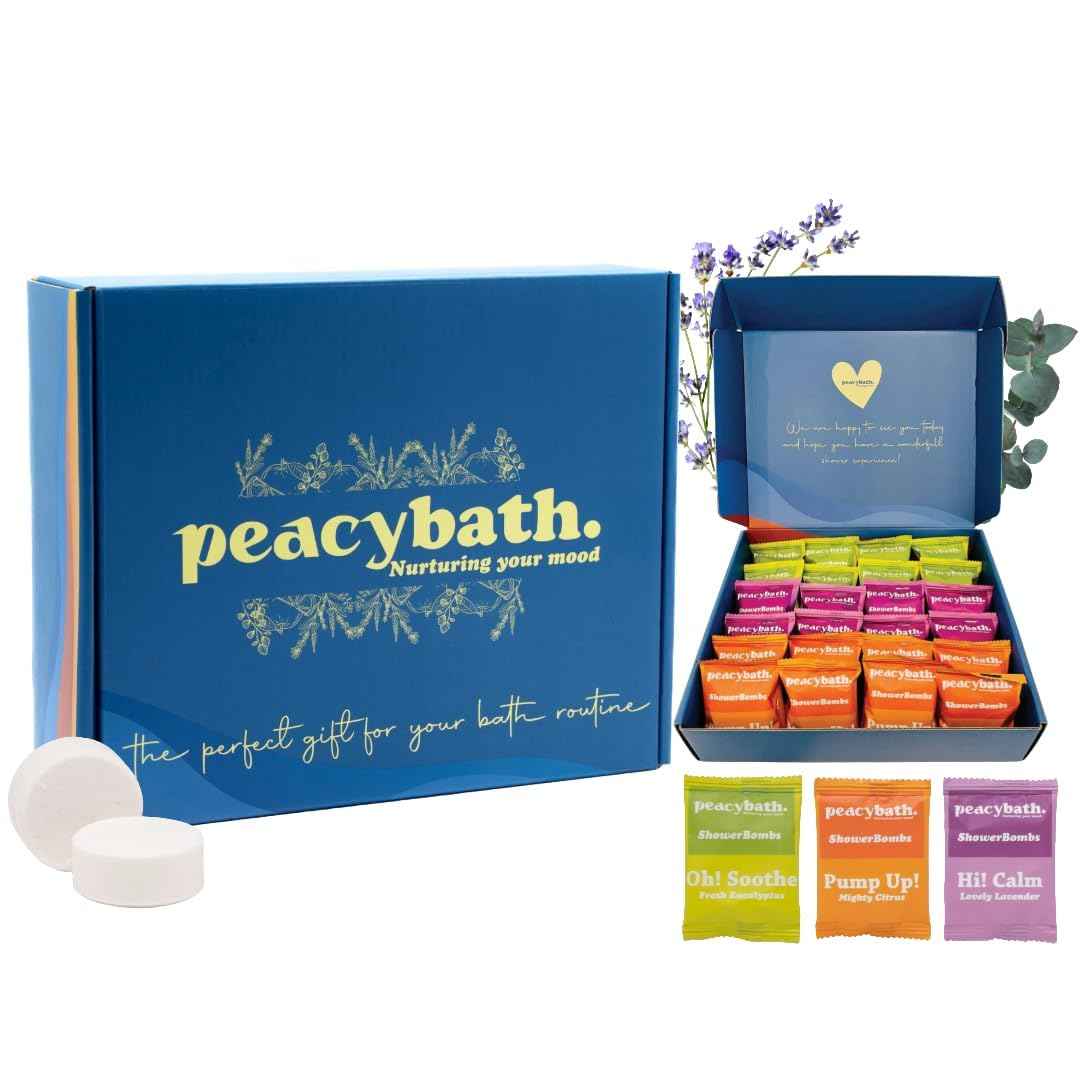 Shower Steamers Aromatherapy 24 Pack -Stocking Stuffers, White Elephant Gifts, for Adults, Mom, Teen, Relaxation, Essentials, Stress Relief, Self Care, Birthday Gifts for Women, Eucalyptus