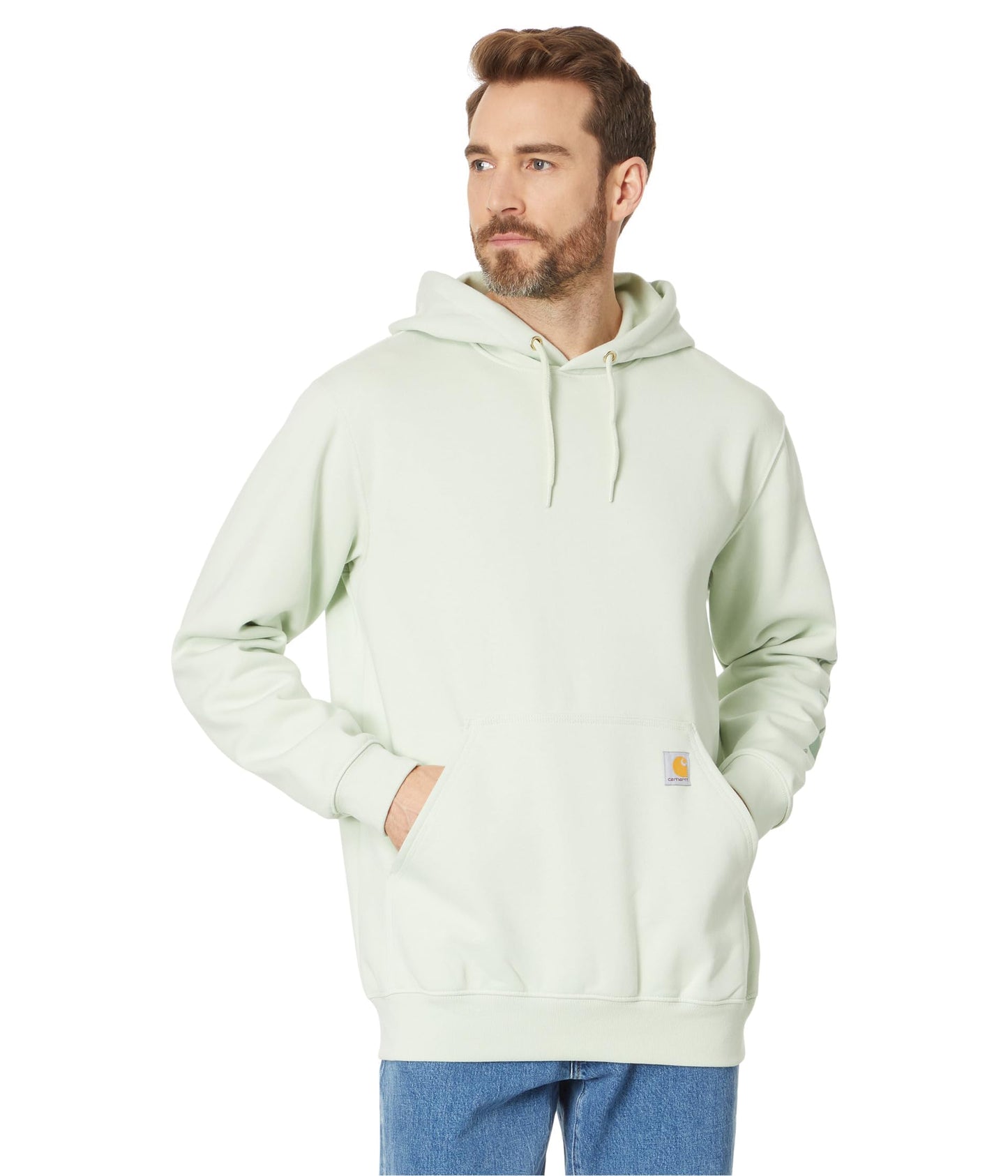 Carhartt Men's Loose Fit Midweight Logo Sleeve Graphic Sweatshirt, Tender Greens